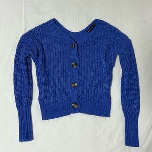 blue knit sweater